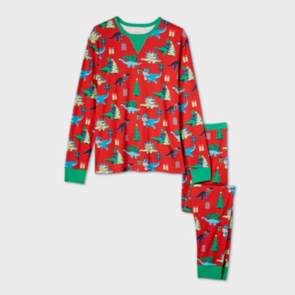 Target Holiday Dino Print Matching Family Pajama Set - Wondershop™ Red - Picture 1 of 6